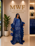 Adire Bubu dress with ruffles