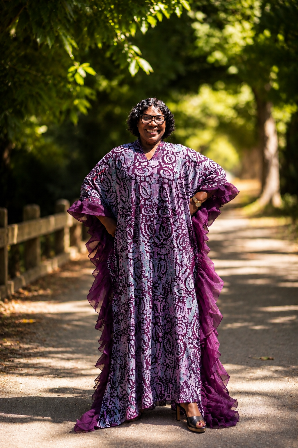 The Adire Bubu Dress — Burgundy