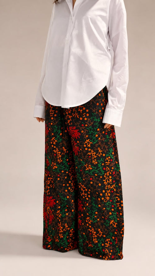 2pcs Ankara Pant & White Shirt Set